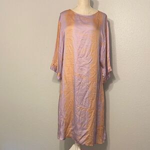 Anthropologie Norblack Norwhite Purple Tie-Dye Sonne Kaftan Maxi Dress Sz Small